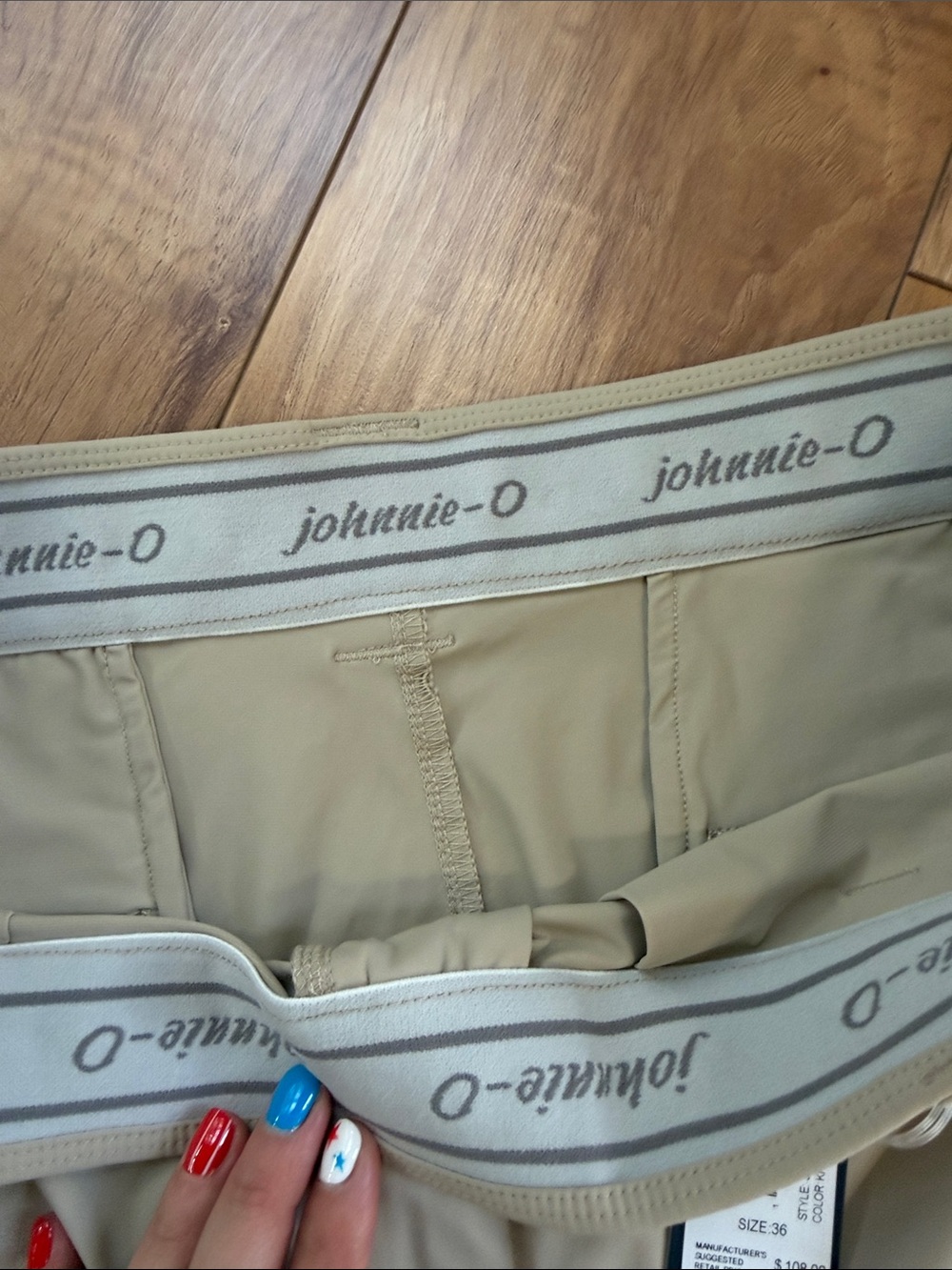 johnnie-O Men's Flat-Front Shorts - Khaki - Picture 3 of 6